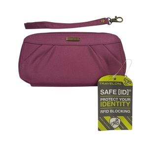 Women’s Travelon Safety ID Wallet rfid protection Color Purple NWT